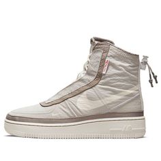 (WMNS) Nike Air Force 1 AF1 Shell DO7450-211 (SNKR/Skate/Women's/High Top) White Nike Sneakers For Winter, Nike Winter Lace-up Sneakers, Functional White Winter Sneakers, Nike Air Force 1 Sporty Lace-up With Speckled Midsole, High-top Nike Air Force 1 With Embossed Logo, White Waterproof Mid-top Sneakers, Air Force 1 Experimental Sail, Nike Air Force 1 High-top Leather With Perforations, Luxury High-top Nike Air Force 1 In Synthetic