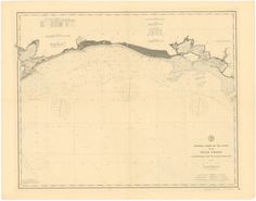 an old map shows the location of several different areas in the ocean, including land and water