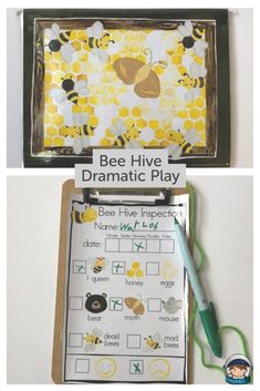 the bee hive dramatic play is an easy way to teach kids how to write and read