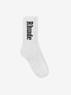 Logo sock – R H U D E Team Jackets, Terry Shorts, Leisure Activities, Sport Socks, Logo Tees, Crew Socks, Varsity Jacket, Ready To Wear, Angeles