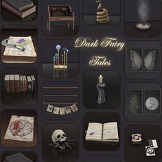 the dark fairy tales are displayed in this image