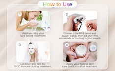 the instructions for how to use facial care products