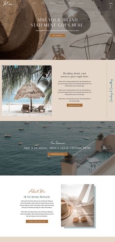 an image of a website page for a beach resort