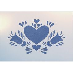 a blue heart surrounded by flowers and hearts on a white background with the word love written below it