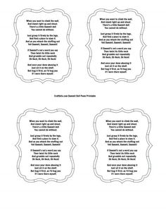 four different frames with the words and phrases in each one, all lined up together