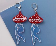 chubby mushroom earrings super cute Plant Party, Holiday Day, Estilo Hip Hop, One Piece Bodysuit, Butterfly Pattern, Hip Hop Fashion, Zinc Alloy, Types Of Fashion Styles, Halloween Gifts