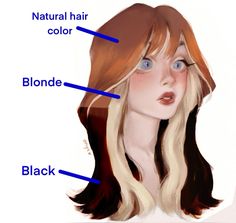 Dyed Hair Ginger Brown, Harry Potter Hair Color, Hair Color Contouring, Character Hair Color Ideas, Underdye Hair Color, Faded Red Hair Dye, Hair Dye On Top Of Head, Calico Racoon Tail Hair, Interesting Brown Hair