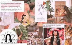 a collage of photos with women and flowers in them, including pictures from the magazine's pages