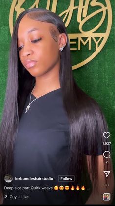 Colorful Hairstyles, Sleek Ponytail Hairstyles, Sew In Hairstyles, Side Part Hairstyles, Birthday Hairstyles, Quick Weave Hairstyles