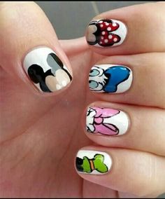 Mouse Nail Art, Mickey Mouse Nail Art, Disney Nail Art, Disneyland Nails, Disney Nail Designs, Disney Inspired Nails, Nail Art Disney, Disney Nails