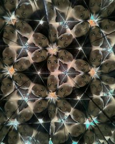 an image of a group of people in the middle of a kaleion pattern