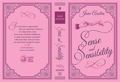 a pink book cover with the words sense and sersity