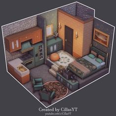 Sims 4 Dorm, Sims 4 Interior Design, Sims 4 Interior Design Ideas, Sims 4 Living Room Ideas, Sims4 Houses, Sims 4 Loft, Sims Rooms, Attic Room Ideas