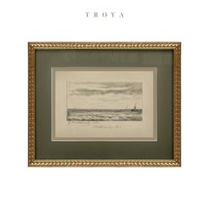 a drawing of a boat in the ocean with an inscription above it that reads troya