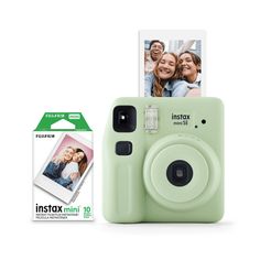 an instax mini camera next to its packaging