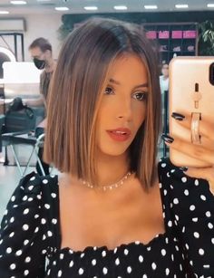 Bluntcut Bob Brunette, Cortes De Cabello, Lob Haircut, Brown Hair Balayage, Hair Color For Women