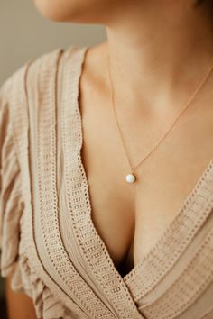 Milk + Honey — Small Bead Necklace Breastmilk Jewelry Necklaces, Minimalist White Chain Necklace For Everyday, Everyday White Chain Necklace With Round Pendant, Minimalist Pearl Drop Necklace With Round Beads, Minimalist Pearl Chain Necklace With Round Beads, Minimalist White Chain Necklace For Gift, White Dainty Chain Necklace For Everyday, Dainty White Chain Necklace For Everyday, White Everyday Necklaces With Delicate Chain