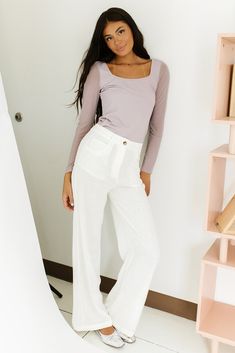 the perfect “go-with-anything” wide leg bottoms to elevate all of your summer outfit ideas. you can dress these off-white linen pants up or down for beach days, summer picnics, + date nights. off white // wide leg, one button zip fly, belt loops, pockets paired with our isabella top model is 5'10" + wearing a small measurements are approximate + taken while laying flat small : waist 26” inseam 30.5” length 42” medium : waist 28” inseam 31” length 42.5” large : waist 30” inseam 31” length 43" mor Summer Picnics, White Linen Pants, Summer Outfit Ideas, Uptown Girl, Date Nights, Mesh Sleeves, Pastel Purple, Summer Picnic, Beach Days