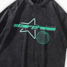 This t-shirt is crafted from 100% pre-washed cotton, ensuring maximum comfort and durability. The eye-catching Starphase Sci-Fi logo adds a unique flair to any urban outfit. 100% Cotton Unisex design Washed black HQ graphic print Oversized fit Drop shoulder Do Not Bleach Hand-wash, Machine-wash Size Chart (cm) Size Chest Shoulder Length Sleeve M 120 57 76 26 L 124 58 78 27 XL 128 60 80 28 XXL 132 62 82 29 Summer Streetwear T-shirt With Star Logo, Casual T-shirt With Star Logo For Streetwear, Streetwear Short Sleeve T-shirt With Star Logo, Black T-shirt With Star Logo For Streetwear, Short Sleeve T-shirt With Star Logo For Streetwear, Relaxed Fit Tops With Star Logo For Streetwear, Casual Black T-shirt With Star Logo, Relaxed Fit Short Sleeve T-shirt With Star Logo, Graphic Cotton T-shirt With Star Logo