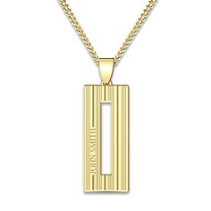 A lustrous textured, engravable bar pendant hangs handsomely in the center of this stylish men's necklace. Fashioned in yellow gold-plated sterling silver, the 22-inch curb chain secures in place with a lobster clasp. Personalize with up to 15 characters. Jared The Galleria Of Jewelry, Bar Pendant, Men's Necklace, Gold Plated Sterling Silver, Stylish Men, How To Take Photos, Personalized Jewelry, Mens Jewelry, Gold Plate