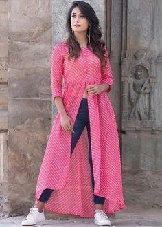 Kurti With Jeans, डिजाइनर कपड़े, Look Rose, Gaun Fashion, Long Kurti