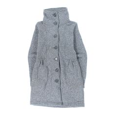 Patagonia Worn Wear Women's Better Sweater® Coat Birch White - Used Fitted Fall Sweater Coat With Pockets, Fitted Sweater Coat With Pockets For Fall, Fitted Winter Sweater Coat With Button Closure, Fitted Sweater Coat With Button Closure For Winter, Gray Button-up Outerwear With Button Cuffs, Gray Workwear Outerwear With Button Cuffs, Gray Outerwear With Button Cuffs For Work, Classic Fall Fitted Sweater Coat, Classic Fitted Sweater Coat For Fall