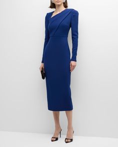 Roland Mouret Jumpsuit, Black Midi Cocktail Dress, Roland Mouret Dress, Elegant Couture, Galaxy Dress, Halterneck Mini Dress, V Neck Cocktail Dress, Corporate Dress, Crepe Midi Dress