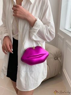 Bird in Bag - Zippered Solid Color IP Shaped Box Bag Trendy Pink Evening Bag, Trendy Clutch Bag As Gift, Trendy Clutch Bag For Gift, Pink Crossbody Box Bag For Party, Trendy Party Pouch Box Bag, Trendy Portable Clutch Box Bag, Trendy Rectangular Clutch For Shopping, Trendy Rectangular Case Clutch For Shopping, Chic Pink Box Bag For Gift