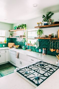 the kitchen is clean and ready to be used as a place for cooking or baking