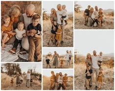 a collage of family photos taken in the desert