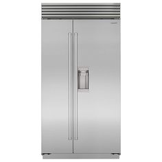 a large stainless steel refrigerator freezer