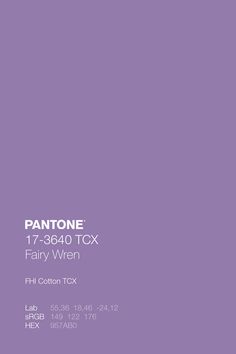 pantone's fairy wrenn logo on a purple background with the name and date