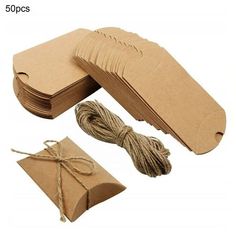 some brown paper and twine on top of each other