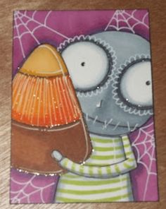 a card with two cartoon characters on it