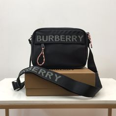 Bb Logo, Mens Crossbody Bag, Burberry Logo, Nylon Crossbody Bag, Compact Bag, Fishing Nets, Crossbody Bag Black, Stylish Handbags, Evening Clutch Bag