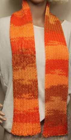 Orange Hand Knit Scarf - nw-camo Casual Warm Acrylic Yarn Knitting Pattern, Casual Acrylic Yarn Knitting Pattern, Casual Chunky Knit Knitting Pattern One Size, Casual One Size Chunky Knit Pattern, Casual Handmade Knitting Pattern, Soft Scarf, Hand Knit Scarf, Knit Scarf, Hand Washing