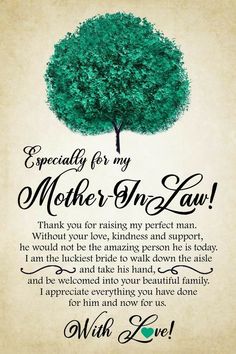 a mother's day card with a tree on it and the words, especially for my