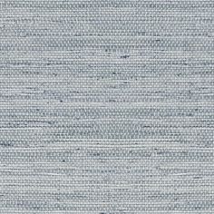 an upholstered blue and white textured wallpaper with horizontal lines on it