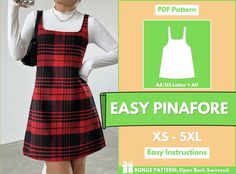 an easy pinafore dress sewing pattern with instructions