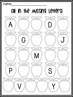 the missing letters worksheet for letter formation