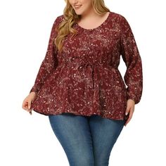 Floral shirts are chic, loose fit, and comfortable, perfect for fall and winter, and easy to combine with jeans, shorts, and skinny leggings for a subtle look. The design style of the V-neck will make you look more beautiful. Measurement (in inches) International Size----------Chest Girth----------Waist Girth----------Shoulder Width 1X------------------------------48 3/8------------------44 7/8--------------------------16 7/8 2X------------------------------51 5/8------------------48 ----------- Casual Burgundy Blouse For Fall, Floral Shirts, Babydoll Blouse, Belt Tie, Boho Shirts, Plus Size Summer, Hippie Outfits, Red Outfit, Boho Women