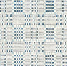 a blue and white checkered pattern on fabric