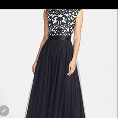 Evening Prom Gown For Teens, Cap Sleeve Evening Gowns, Lace Evening Gowns, Lace Party Dresses, Embroidered Bodice, Aidan Mattox, فستان سهرة, Black And White Dress, A Line Prom Dresses