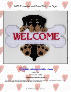 a welcome sign with two dogs on it and the words welcome written in large letters