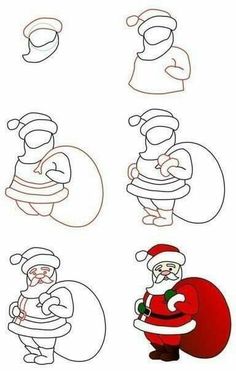 an image of santa claus in different poses on the phone, with text above it