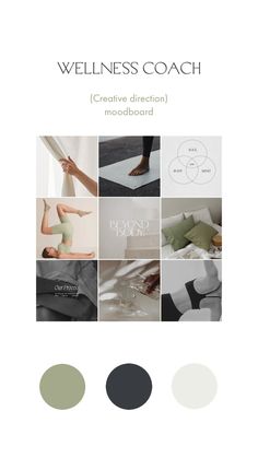 Moodboard
Color palette 
Wellness
Wellness coach Therapy Moodboard, Health Moodboard, Healthcare Inspiration, Branding Examples, Earth Colour Palette, Moodboard Design