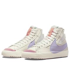 Retro Pink High-top Sneakers With Rubber Sole, Retro Nike High-top Sneakers For Spring, Vintage White High-top Sneakers For Spring, Vintage White Sneakers For Spring, Nike Blazer Jumbo, Blazer Jumbo, Nike Blazer Mid 77 Jumbo, Nike Gear, Nike Blazer Mid 77