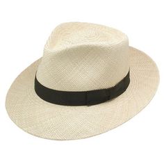 Stetson - Retro Panama Straw Fedora in Natural Classic Woven Straw Hat For Kentucky Derby, Formal Straw Hat With Curved Brim, Formal Straw Hats With Curved Brim, Classic Woven Straw Sun Hat, Elegant Adjustable Sun Hat With Flat Bill, Elegant Adjustable Flat Bill Sun Hat, Classic Woven Panama Hat For Vacation, Classic Woven Natural Boater Hat, Classic Sun Hat With Curved Brim