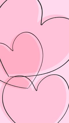 two heart shaped shapes on a pink background