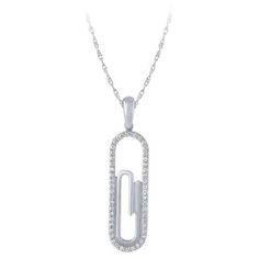 0.20 Carat Natural Diamond Paper Clip Necklace 14K White Gold 100% Natural Diamonds, Not Enhanced in any way 0.20CT G-H SI 14K White Gold, Prong set, 1.68 gram 8MM BY 1.25" N5764W ALL OUR ITEMS ARE AVAILABLE TO BE ORDERED IN 14K WHITE, ROSE OR YELLOW GOLD UPON REQUEST. All Chains of Pendants and Necklaces Can be Requested in 16'' or 18'' Length. . This item is proudly handcrafted in the USA. Perfect gift on any occasion. This Item has passed highest quality inspections. We want you to Wear it, E Paper Clip Necklace, Trombone, White Rose, Paper Clip, Diamond Pendant, Diamond White, Prong Setting, Natural Diamonds, Jewelry Necklaces